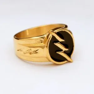 Fashion (Gold)Vintage Mens Gold Color 316L Stainless Steel Lightning Ring Hip