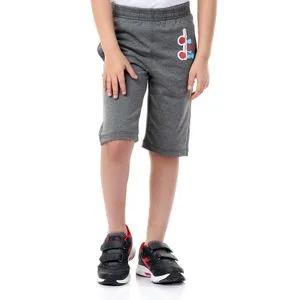 Diadora Printed Cotton Short For Boys- Grey