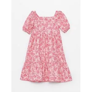 LC Waikiki Square Neck Floral Short Sleeve Girl's Dress