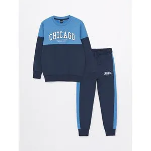 LC Waikiki Crew Neck Printed Long Sleeve Boy Sweatshirt And Sweatpants