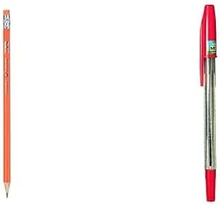 Plastic pencil no: yl-114_yl201332 triangle hb + Uniball SA-S Ballpoint Pen, 1.0 m. - Red