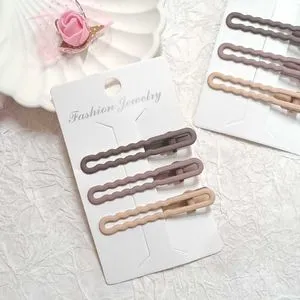 3 Milky Coffee-Colored Hair Clips Hair Pins