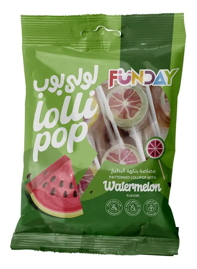 Funday Watermelon Flavor Lollipop Bag 80 grams