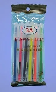 3A 707/703-O6 Easy Line Phosphorescent Pens 6-Pieces Set 4.5 ml, Multicolor