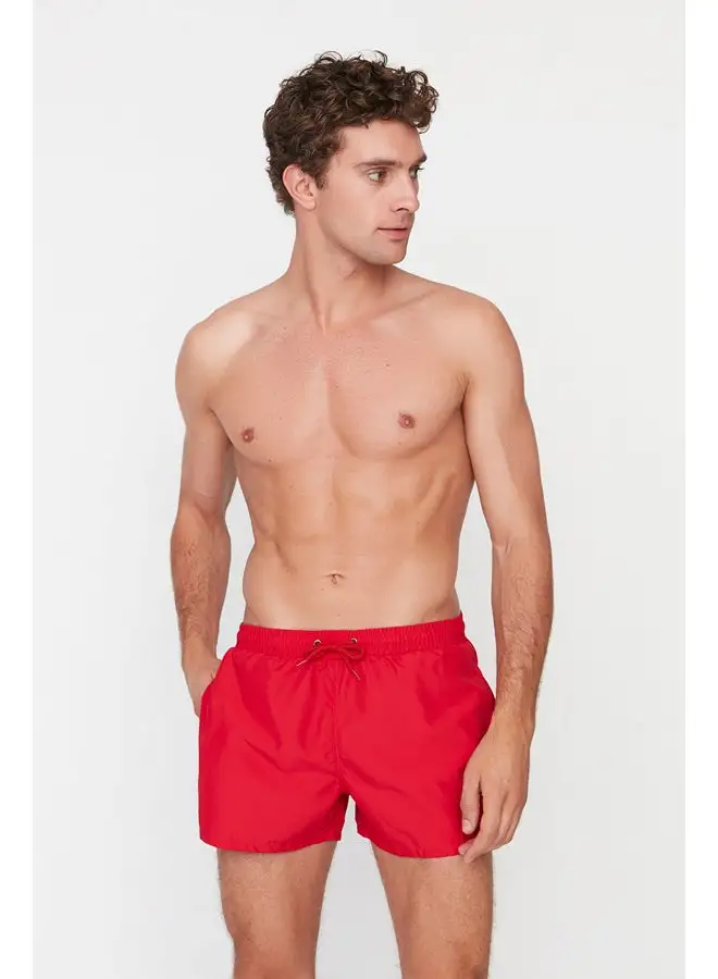 trendyol Red Men's Extra Short Basic Swimsuit Sea Shorts