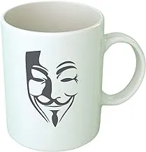 Fast-print Printed Mug Vindetta Mask - White & Black