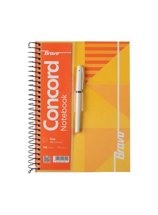 Bravo New Concord Notebook Large - 7 Subjects - Orange