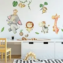 Decorative kids room sticker - Elephant and friends of the savannah (60x90cm)