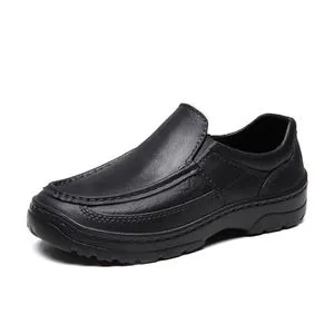 Fashion Men's New Casual Leather Shoes Comfortable Black