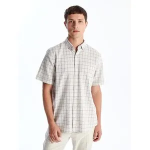 LC Waikiki Regular Fit Short Sleeve Plaid Poplin Men's Shirt