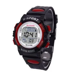 Fashion Women's Square Digital Display Wristwatch Casual-Red