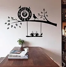 DIY Removable Birdie Clock Swing Branches Coffee Art Mural Vinyl Waterproof Wall Stickers Kids Room Decor Nursery Decal Sticker Wallpaper