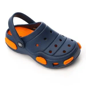 Activ Boys Navy Blue With Touch Of Orange Closed Toecap Clogs