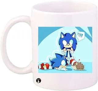 RYN Sonic/Video Game Mug Blue White Brown Standard Size