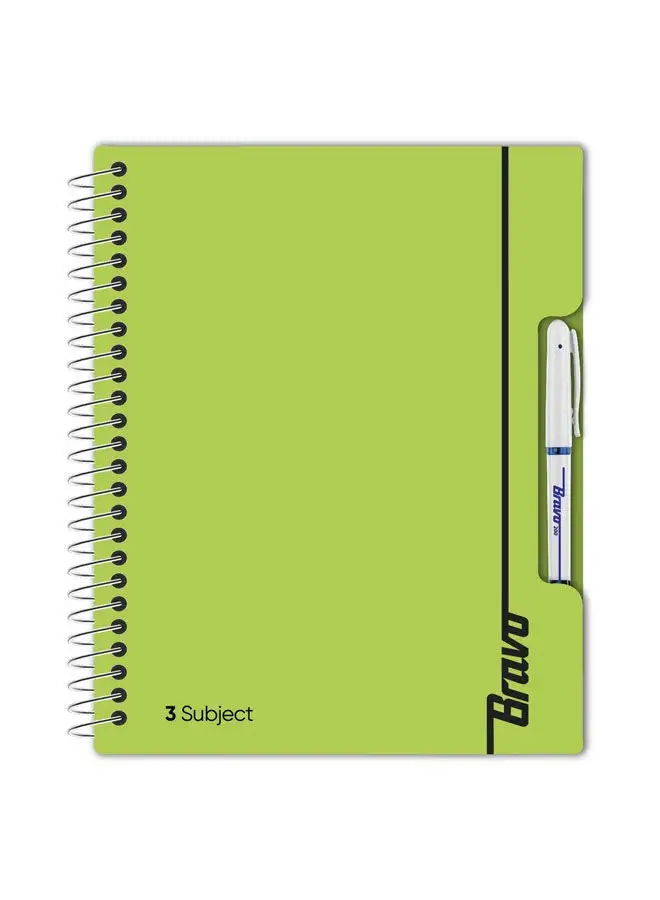 Bravo New Bravo Notebook - Light Green Color - 3 Subjects