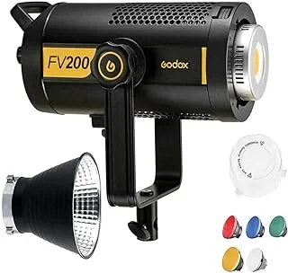 GODOX FV200 HSS 8 تأثيرات إضاءة مبرمجة مسبقًا، نظام X لاسلكي 2.4G مدمج، فلاش 1/8000 ثانية وإضاءة فيديو LED (CRI 95+ TCLI 96+)