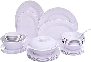 Pure Granite Melamine Round Dinner 38 -Pieces Set, Pink