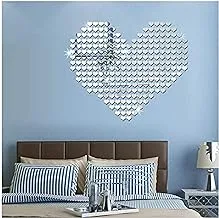 100pcs Bling Acrylic 3d Heart shape Mural Diy Wall Sticker Mosaic Mirror Effect Home Décor