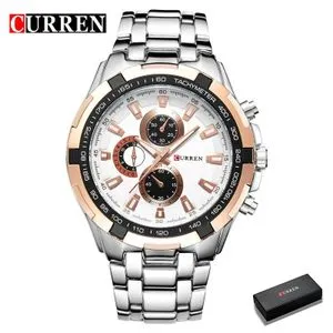 Curren  Watches Men Top Brand Luxury Fashion&Casual Quartz Male Wristwatches Classic Analog Sports Steel Band Clock