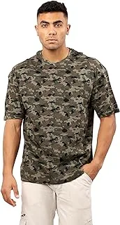 Ravin Mens Crew Neck Slip On Olive & Black Camouflage Tee Modern