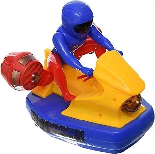 Plastic Water Motorcycle Toy With Rider And Modern Design And Works With Light Sound System Set Of 2 Pieces - Multi Color