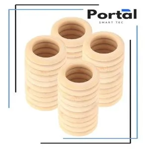 Pack Of 3 Wooden Rings For Crafts, Natural Wood Rings, Untreated Wood Macrame Rings