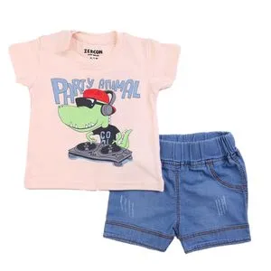 Zercon Summer Clothing Jeans Set For Newborn Babies 6118 0-12m