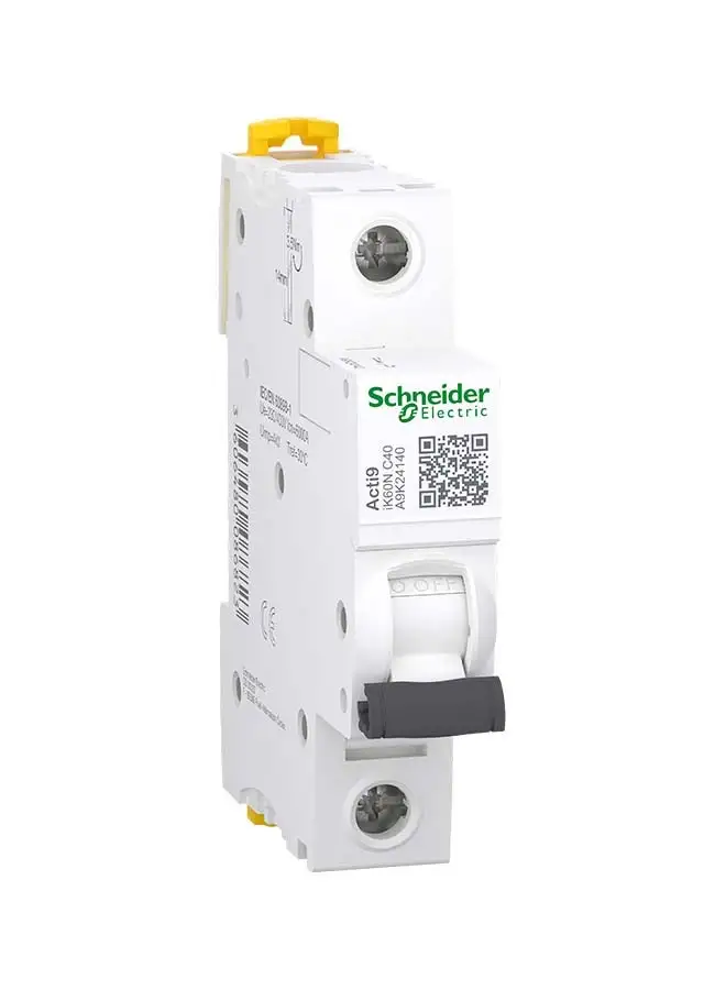 Schneider Electric Schneider Electric Miniature Circuit Breaker (Mcb), Acti9 Ik60N, 1P, 40A, C Curve, 6000A (Iec/En 60898-1)