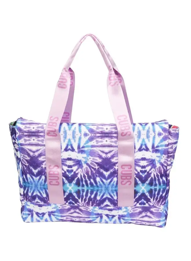 CUBS Double Face Tote Bag Multicolor Large Ice watermelon & purple tie dye