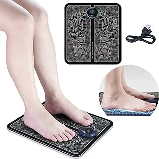 QSHOP® Foot Massager, Fully Automatic Foot Circulation Massager, 19 Intensity Levels, Foldable Portable Massage Mat with USB Rechargeable, Wired