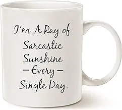 Funny Personalize Coffee Mug Christmas Gifts, Sarcastic Ray of Sunshine Gifts, Best Mug for Lovers of Sarcasm, Ceramic Cup White, 11 Oz