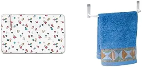 Rayen 6154.02 protector for ironing desktop, color printed confetti + Rayen 6084 towel rack