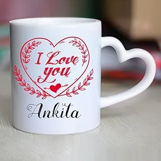 Huppme I Love You Ankita Heart Handle Mug