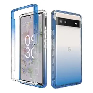 Google Pixel 6a Case, LaimTop Transparent 2-in-1 Gradient Shockproof Case For Google Pixel 6a