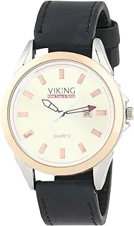 Viking Dark Navy Leather Men Watch