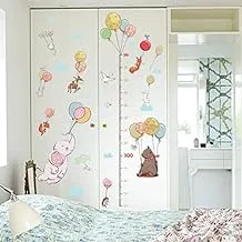 Cartoon Balloon Animal Children Height Wall Sticker For Kids Rooms Nursery Bedroom Wall Decals Vinly Home Decoration wall mural ee