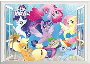 MLP028 My Little Pony Children's Room Window Scenery Wall Sticker Background Wall Wall Sticker Kindergarten Decoration Sticker