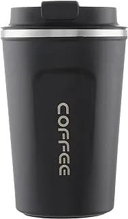 Vacuum Thermal Insulated Tumbler Spaghetti Coffee Mug - 380 ml (Black)