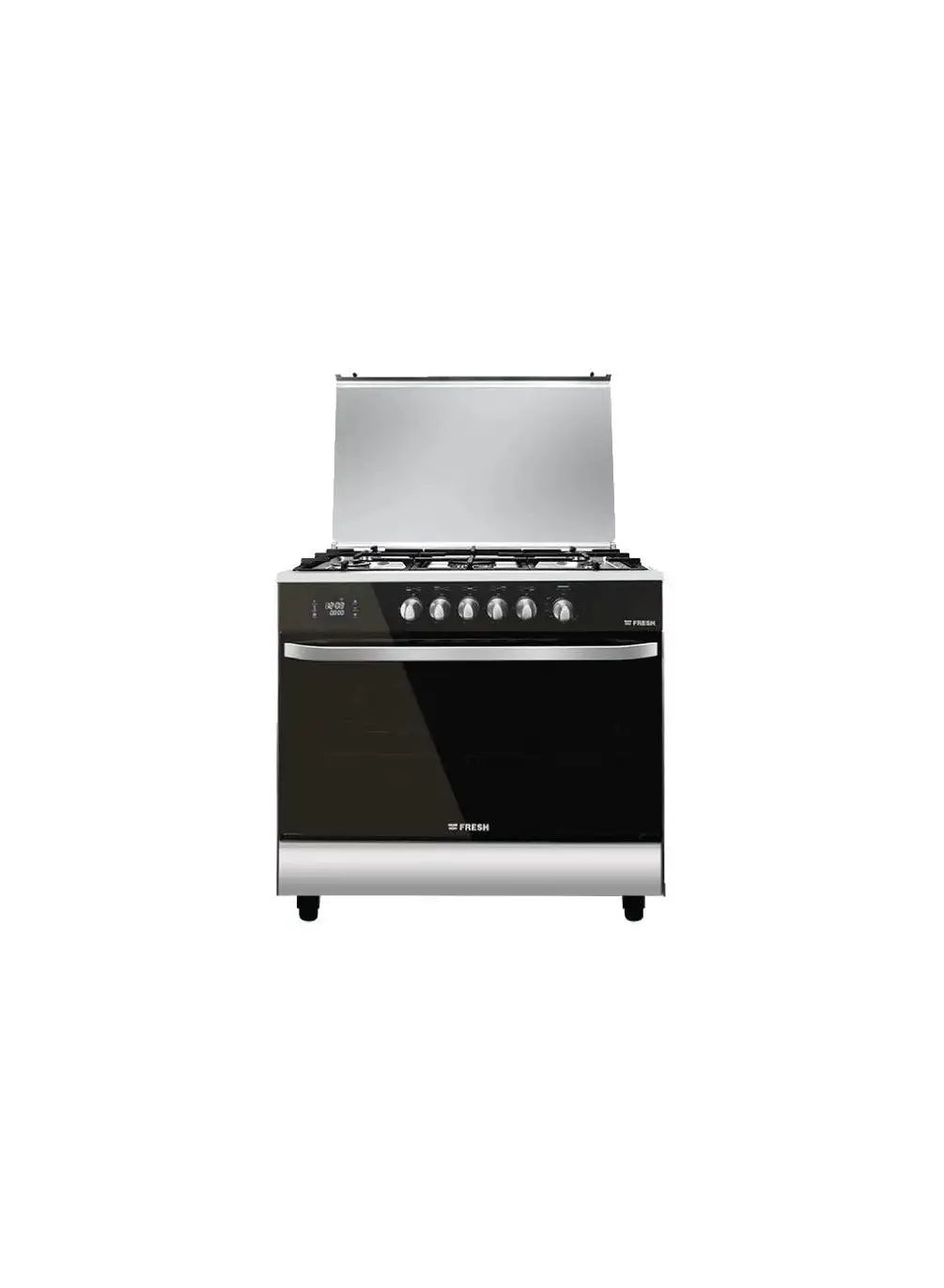 Fresh Hammer Gas Cooker, Digital Touch, 5 Burners, 90 cm, Stainless and Black - 500013914