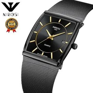 Nibosi Square Watch Men Fashion Casual Analog Quartz Wrist Watch 2338