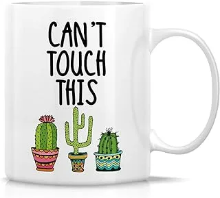 Retreez Funny Mug - Can't Touch This Cactus Succulent 11 Oz Ceramic Coffee Mugs - Funny, Sarcasm, Sarcastic, Motivational, Inspirational birthday gifts for friends, coworkers, her, him