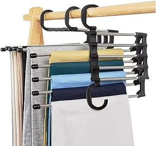 RG.Enterprise 5 in 1 Foldable Hanger, Multi-Purpose, Stainless Steel, Magic Hangers, Closet Organizer, Space Saver Storage for Trousers, Scarf, Tie and Belt