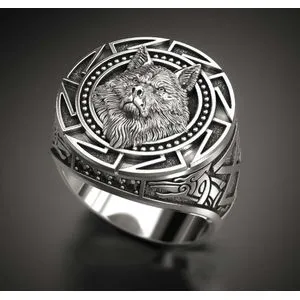 Fashion Domineering Wolf Head Animal Pattern Personality Men's Ring