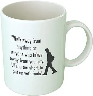 Fast-print Printed Mug Walk Away - White & Black