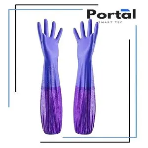 Kitchen Wash Dishes Waterproof Gloves, Cleaning Gloves (Purple)