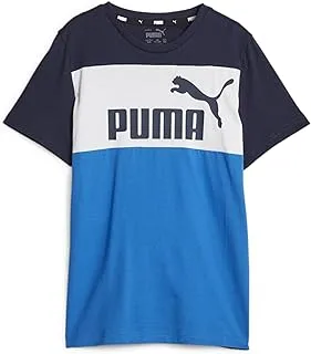 Puma ESS Block Tee B Racing Blue - XX للأطفال، مقاس 128 EU