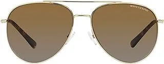 A|X ARMANI EXCHANGE Ax2043s Aviator Sunglasses, Shiny Pale Gold/Polarized Gradient Brown