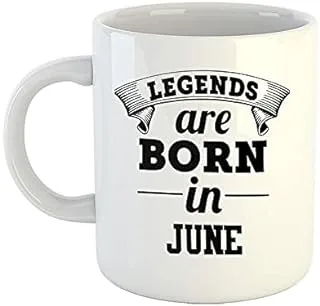 iKraft Coffee Mug | Printed Design - Legends are Born in June | Stylish Mug | Best Gift for Dad, Brother, Friends and Cool Buddies, White - 11oz [325 ml]