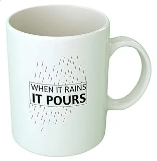 Fast Print Printed Mug, Rains - Black and White