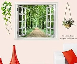 3D Window Scenery Flower Wall Sticker Removable